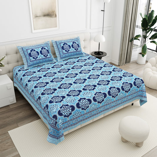 Neelam Navy Lotus Medallion Cotton Double Bedsheet 90x108 with 2 Pillow Covers Bedsheet 1vE91y7SWAa1tUOooL5tW9TP8NwfOgnNp_w2000