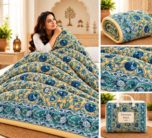 Lime Teal Floral Jaipuri Mulmul Razai – Reversible, Cotton Filled Razai 1vLBCHl7mXw5F6XEYL9npKofoOXbKLTqK_w2000