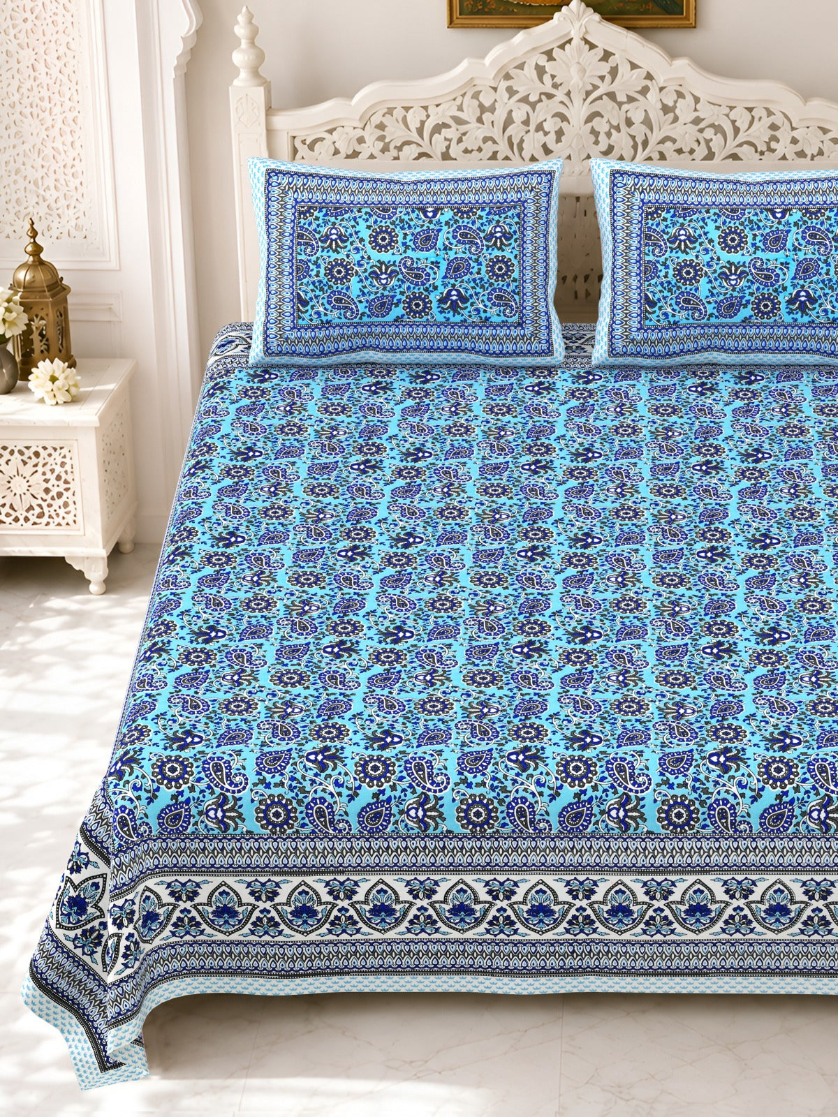 Premium Royal Block Sky Blue Jaal Cotton Double Bedsheet 90x108 with 2 Pillow Covers Bedsheet 1vdNDrHvMD7Osbmd0TLPmcugXoa07x-Ls_w2000