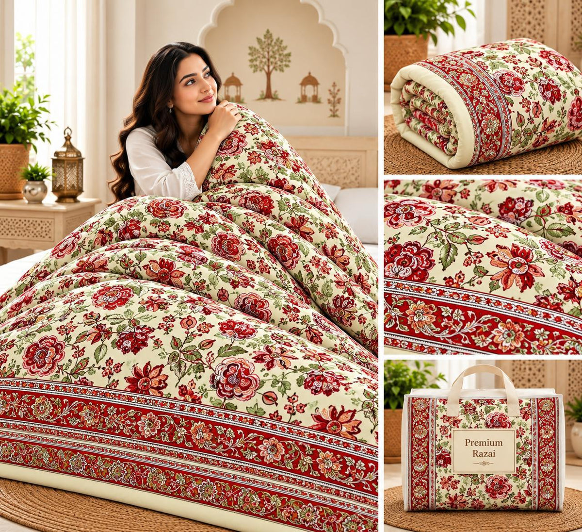 Cream Maroon Floral Jaipuri Mulmul Razai – Reversible, Cotton Filled Razai 1vxifAZL18l3btUGHj2uY_XaDxdyLoxYc_w2000