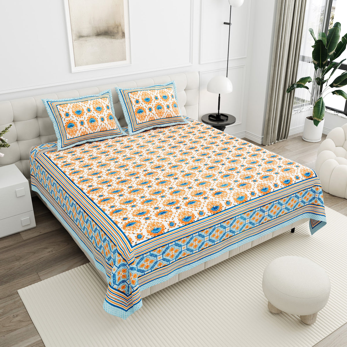Kesar Peach Medallion Cotton Double Bedsheet 90x108 with 2 Pillow Covers Bedsheet 1x-3lIYau1AQ7XxKU2DNpPaGHXPJkAYsq_w2000