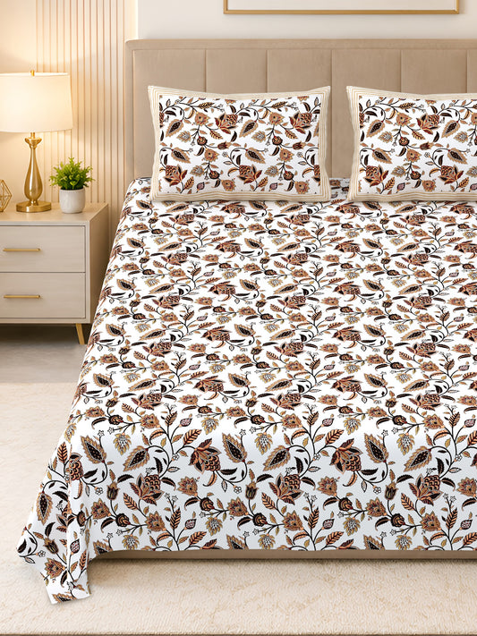 Kalashree Brown Floral Jaal Premium Cotton Double Bedsheet 100x108 with 2 Pillow Covers Bedsheet 1x_rA-xHQ2xJ6_t6kKsfkUZkIPS70k432_w2000