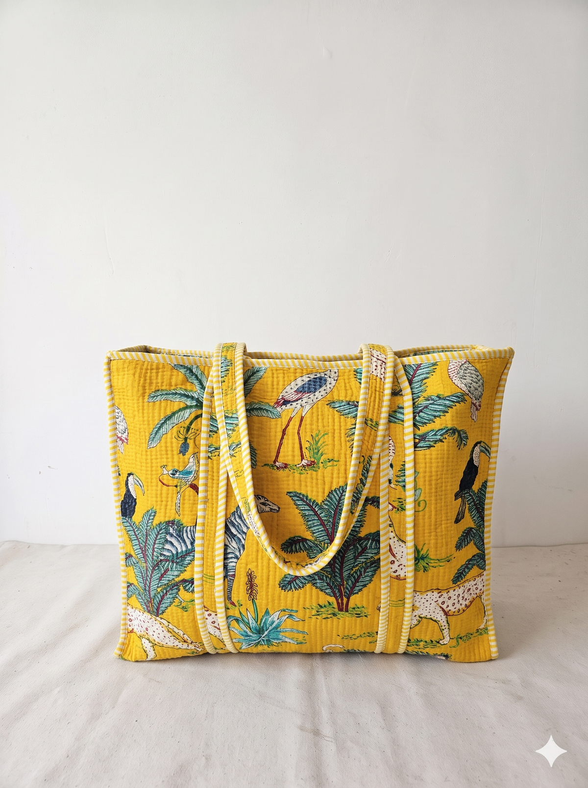 Jaipuri Printed Quilted Cotton Tote Bag | Basanti Jungle – Mustard Jungle | 18x18 inch | Zipper & Inside Pocket | Wholesale Tote Bag 1xncsjCNKAlaULQX4PPmi_lhrwEnxiiFA_w2000