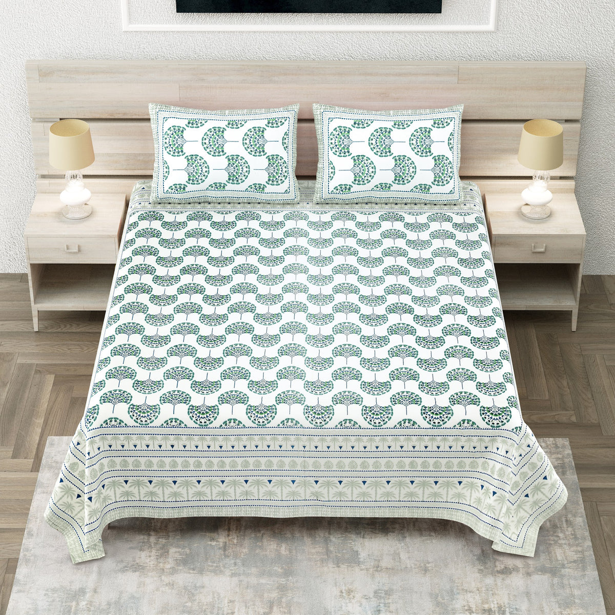 Avantika Aqua Floral Jaal Cotton Super King Bedsheet with 2 Pillow Covers Bedsheet 1yAZUWx1siFaXTRbqx4pyEVmKLC9SjpOx_w2000