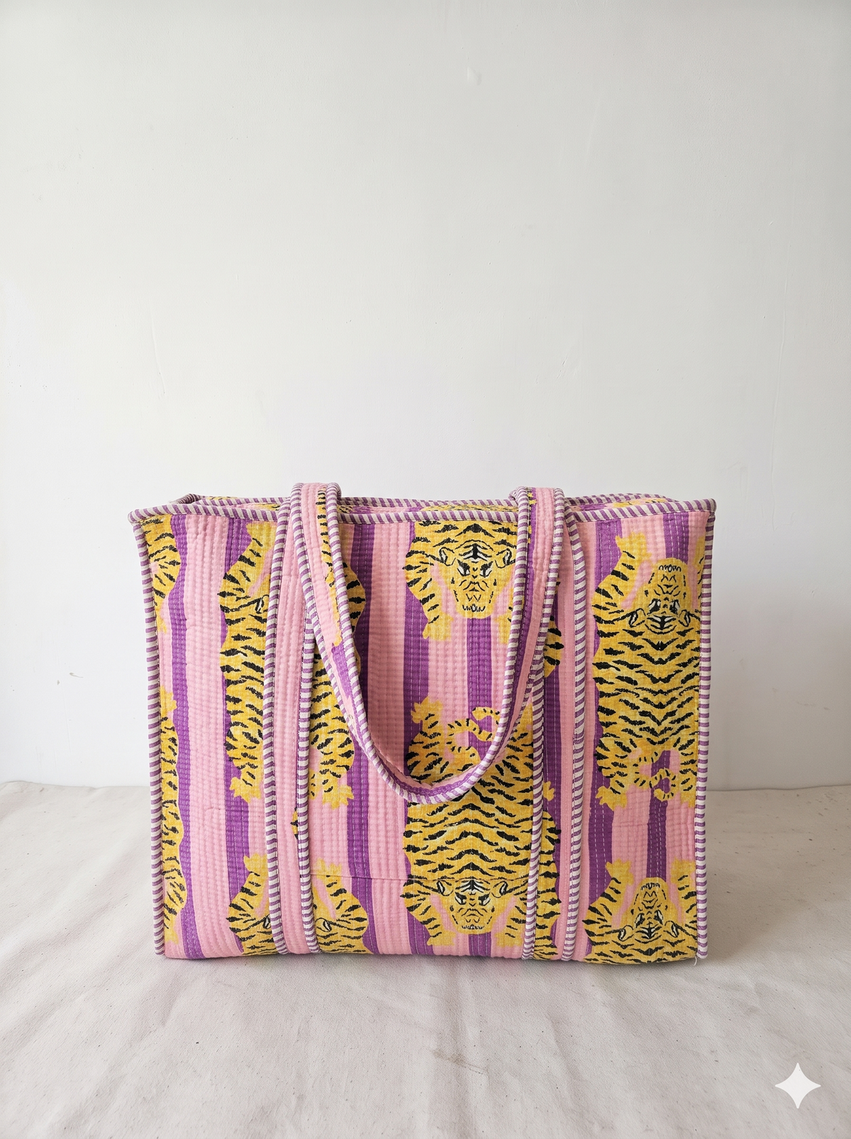 Jaipuri Printed Quilted Cotton Tote Bag | Lilac Sher – Lilac Tiger Stripe | 18x18 inch | Zipper & Inside Pocket | Wholesale Tote Bag 1yQ5RecAyNlK7gBOZE6qVYmEOdfjBPcIX_w2000