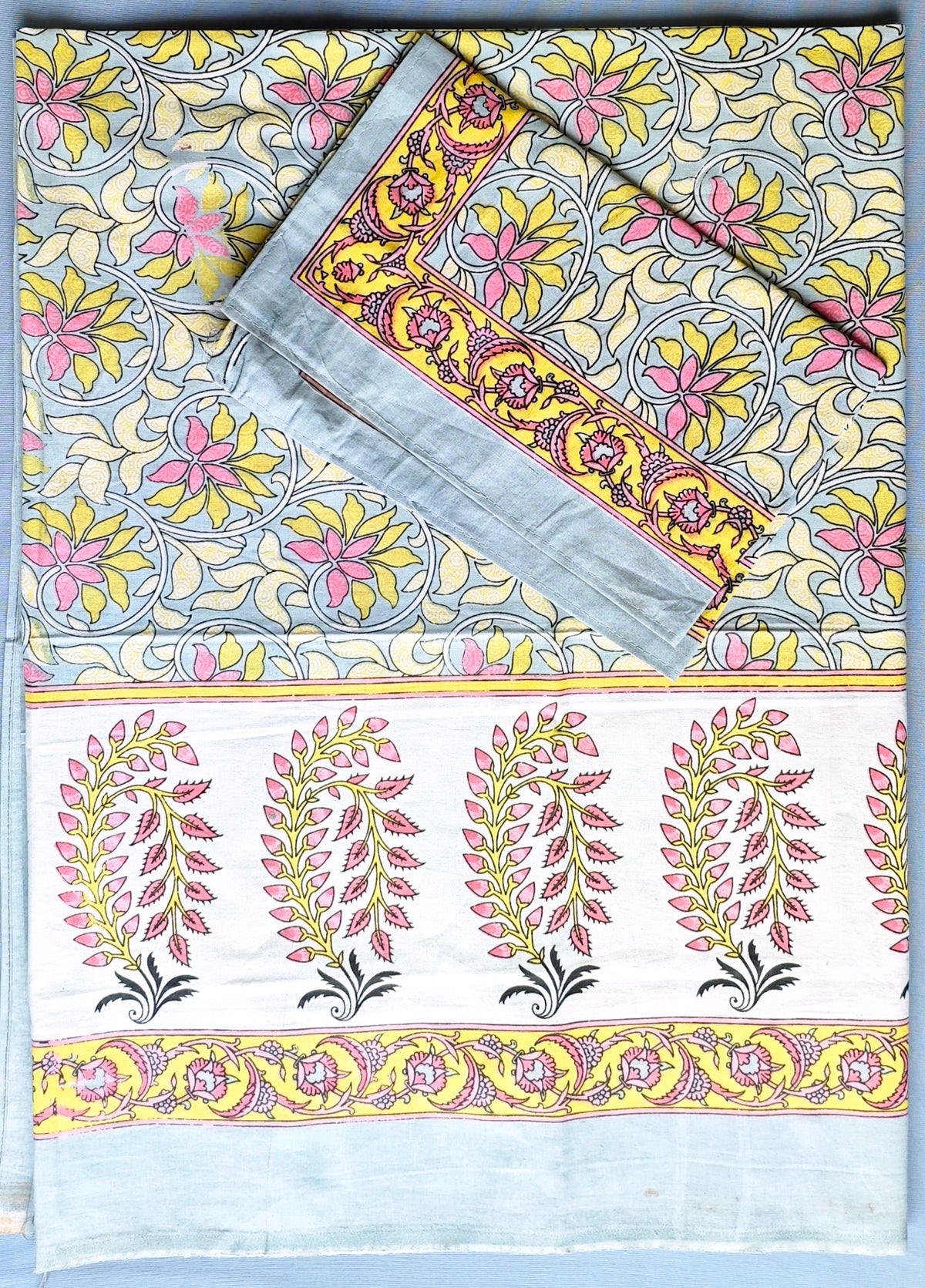 Saanjh Lilac Yellow Paisley Jaal Cotton Single Bedsheet 60x90 with 1 Pillow Cover Bedsheet 1zXbq66SKYXyOev3pqXVnuGrdmcn0Bopa_w2000