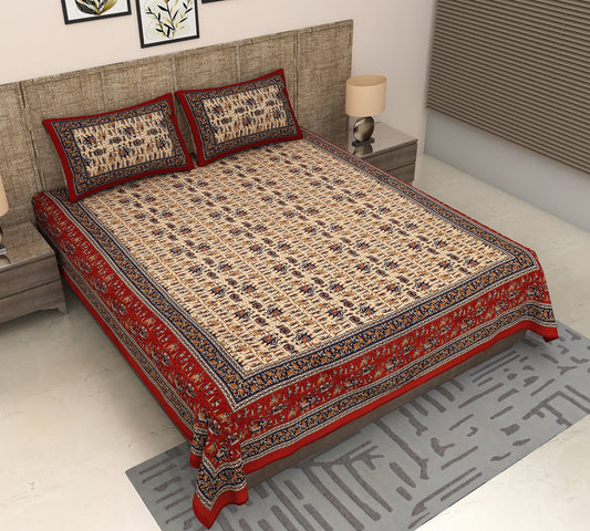 Red Trible Tapestry: Animal & Human Print Bedsheet