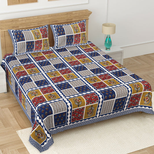 Sanganeri Printed Double Bed Bedsheet Bedsheet Jaipur_Bedsheet_Manufacturer_17