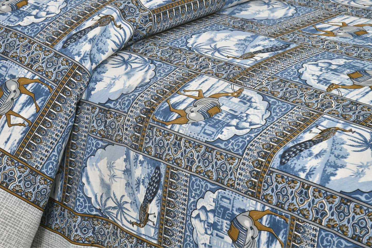King Size Hand Block Printed Bedsheet – Pure Cotton Jaipuri Design Bedsheet NAKSHATRA-01-BLUE-C-_6
