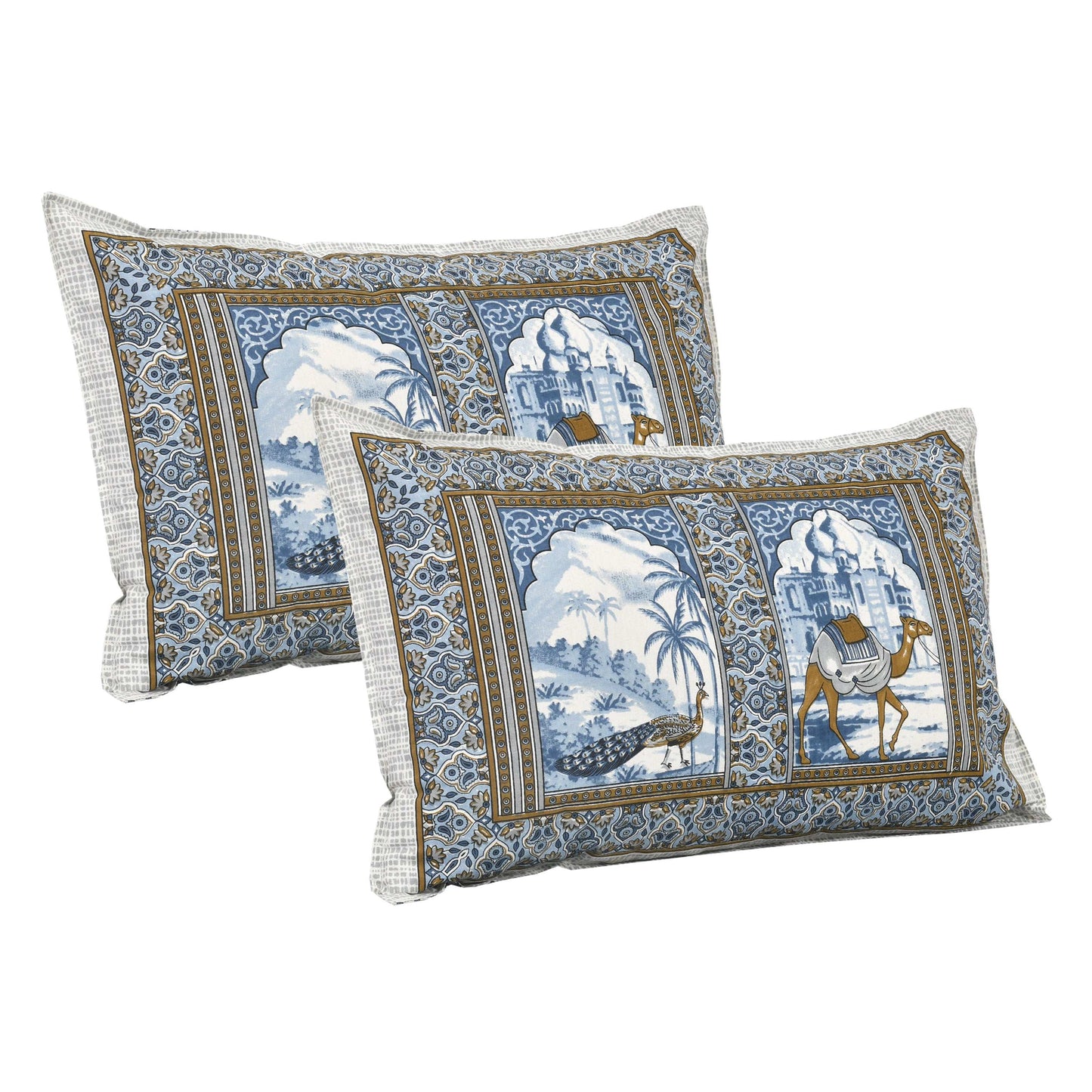 King Size Hand Block Printed Bedsheet – Pure Cotton Jaipuri Design Bedsheet NAKSHATRA01-BLUE-B-_1