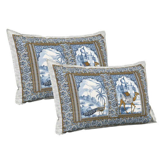 King Size Hand Block Printed Bedsheet – Pure Cotton Jaipuri Design Bedsheet NAKSHATRA01-BLUE-B-_1