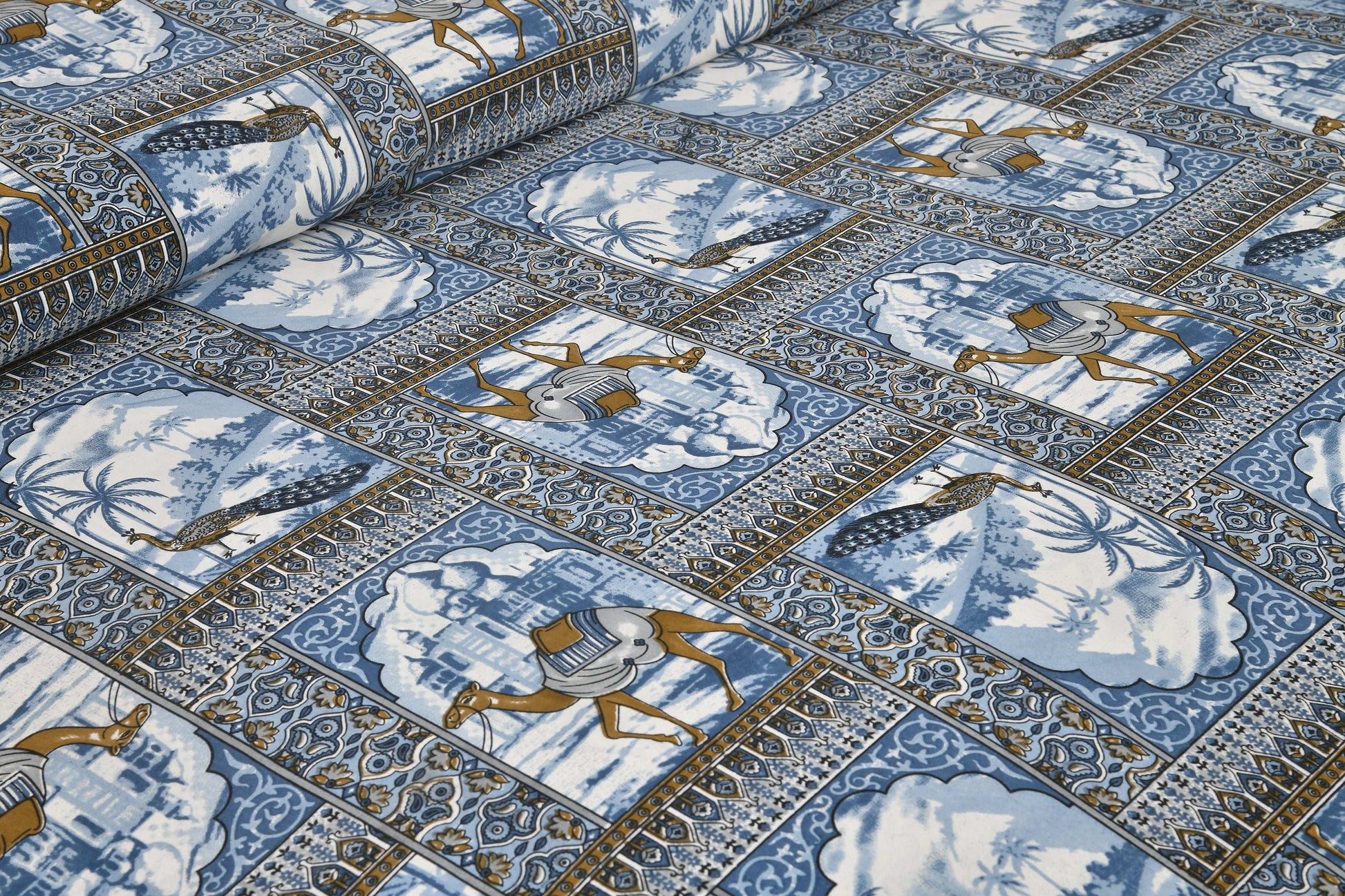 King Size Hand Block Printed Bedsheet – Pure Cotton Jaipuri Design Bedsheet NAKSHATRA01-BLUE-D-_3