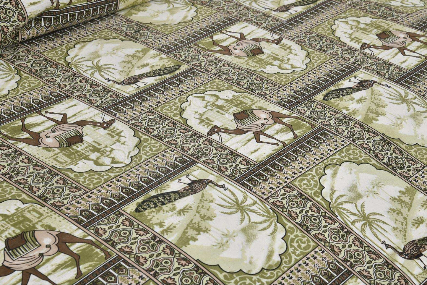 Rajasthani Jaipuri Cotton Bedsheet – King Size with Matching Pillow Covers Bedsheet NAKSHATRA01-GREEN-D-_4