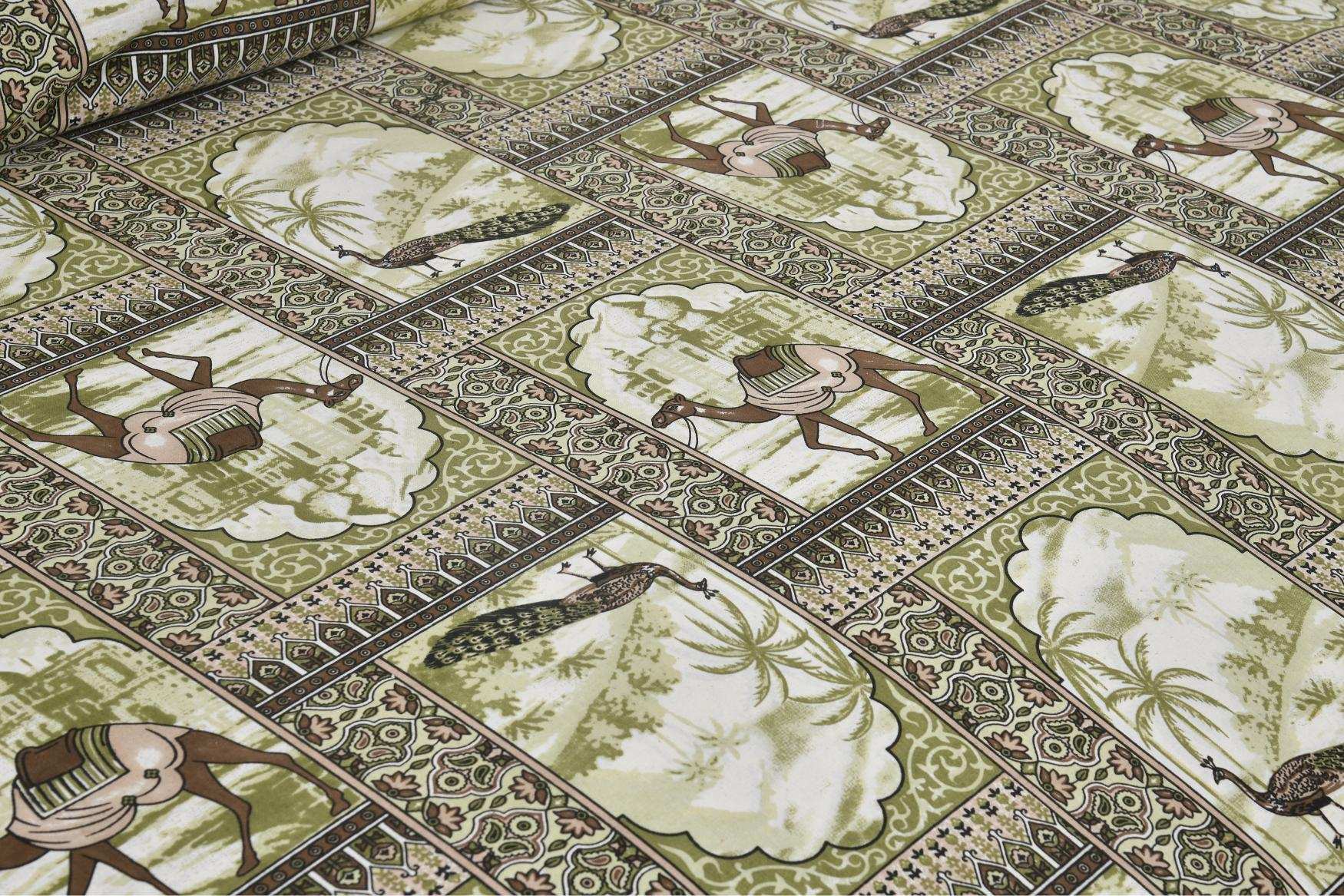 Rajasthani Jaipuri Cotton Bedsheet – King Size with Matching Pillow Covers Bedsheet NAKSHATRA01-GREEN-D-_4