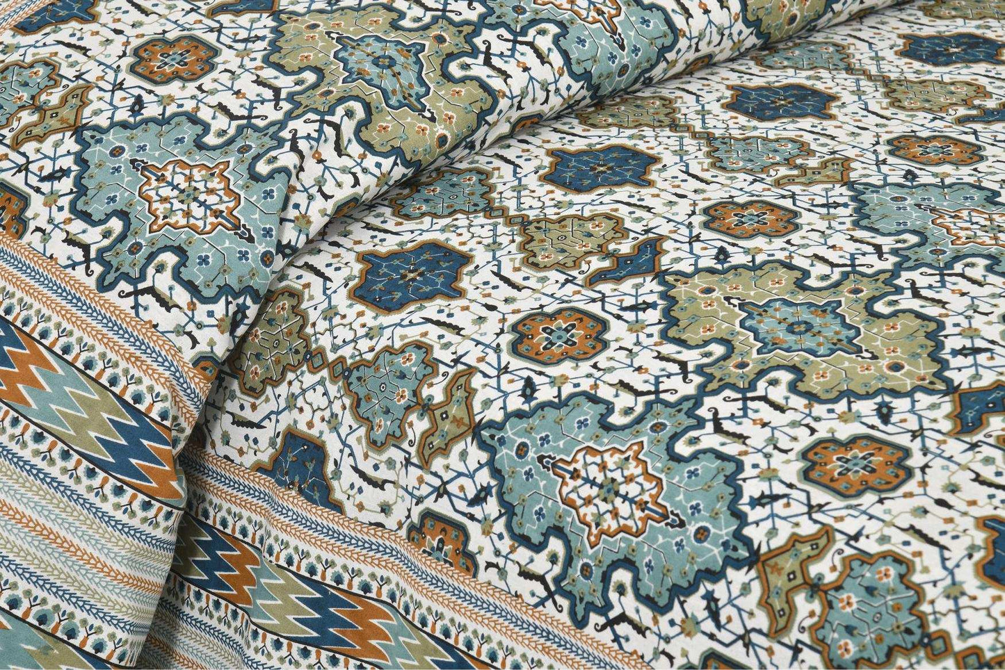 Jaipur-Inspired King Size Bedsheet – Hand Block Print | 100% Cotton Bedsheet NAKSHATRA02-BROWN-C-_3