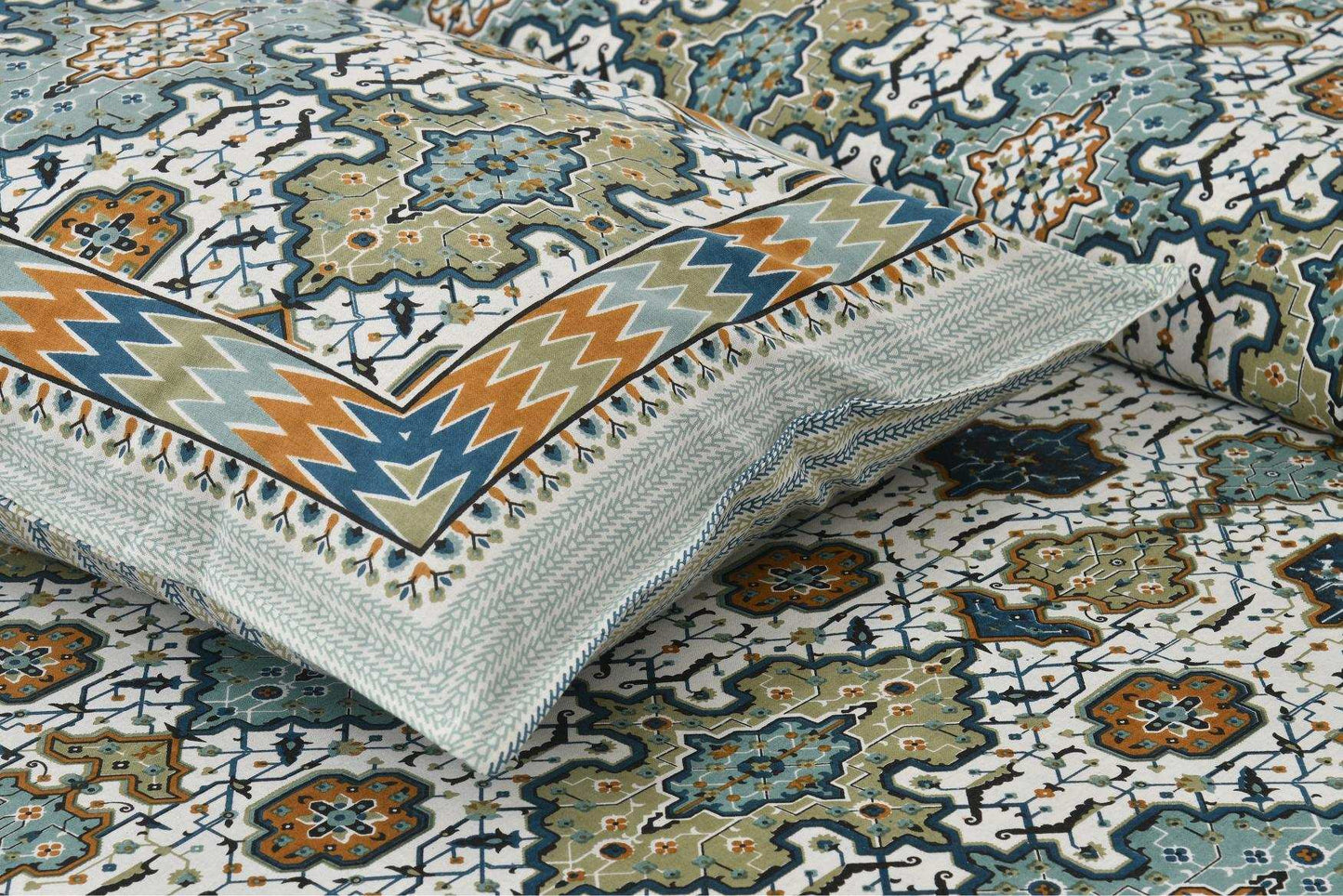 Jaipur-Inspired King Size Bedsheet – Hand Block Print | 100% Cotton Bedsheet NAKSHATRA02-BROWN-E-_5