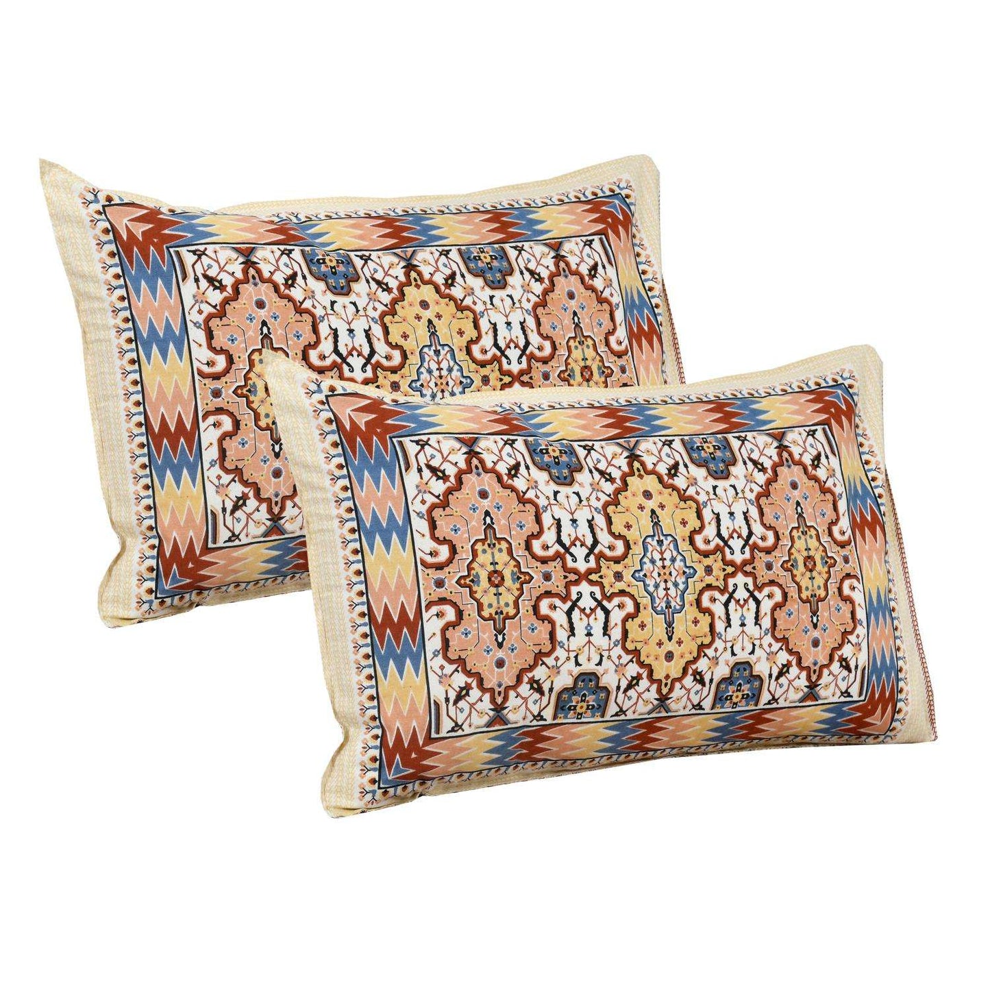 Jaipur Print King Size Bedsheet – 100% Cotton | Handcrafted | 108x108 Inches Bedsheet NAKSHATRA02-RED-B-_2