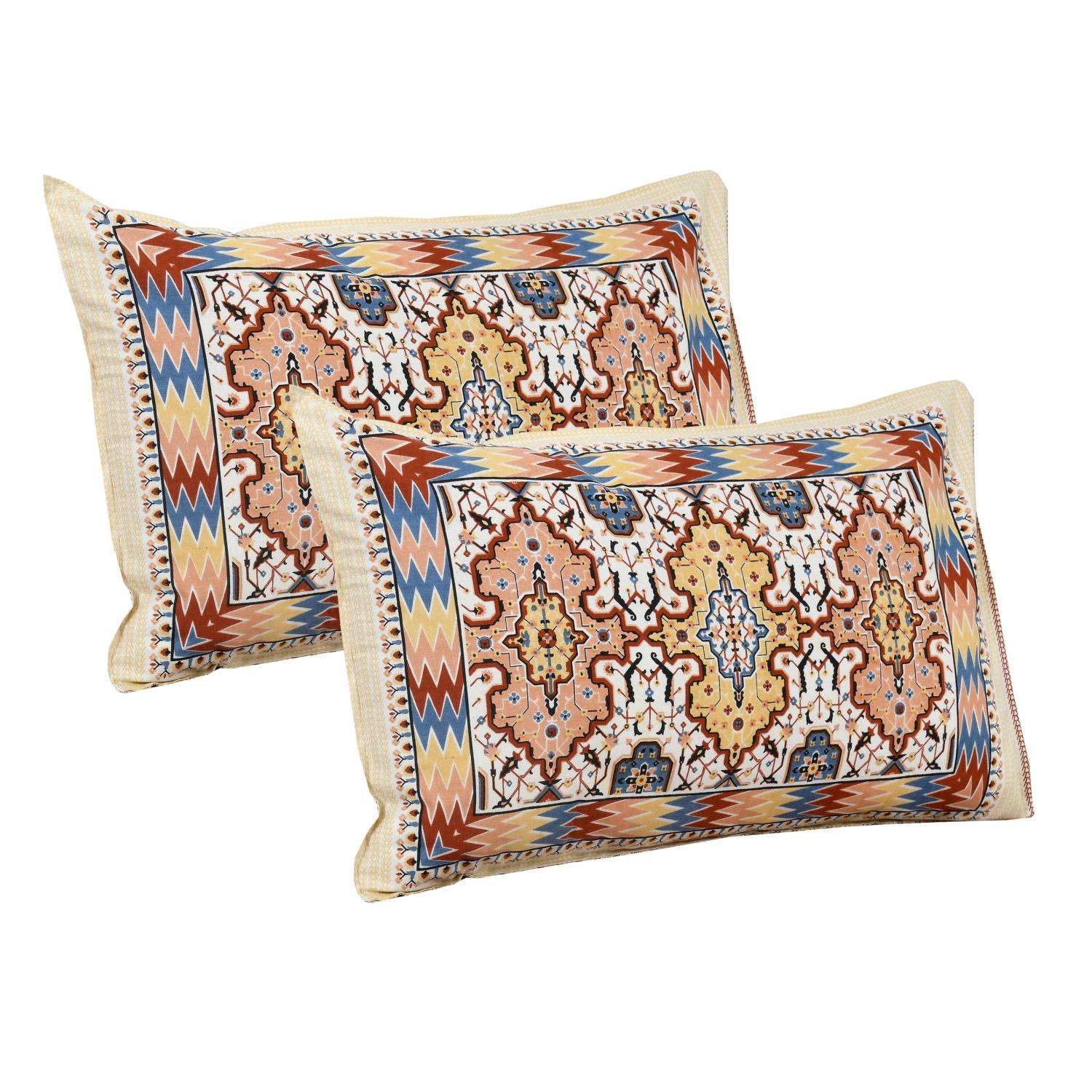 Jaipur Print King Size Bedsheet – 100% Cotton | Handcrafted | 108x108 Inches Bedsheet NAKSHATRA02-RED-B-_2