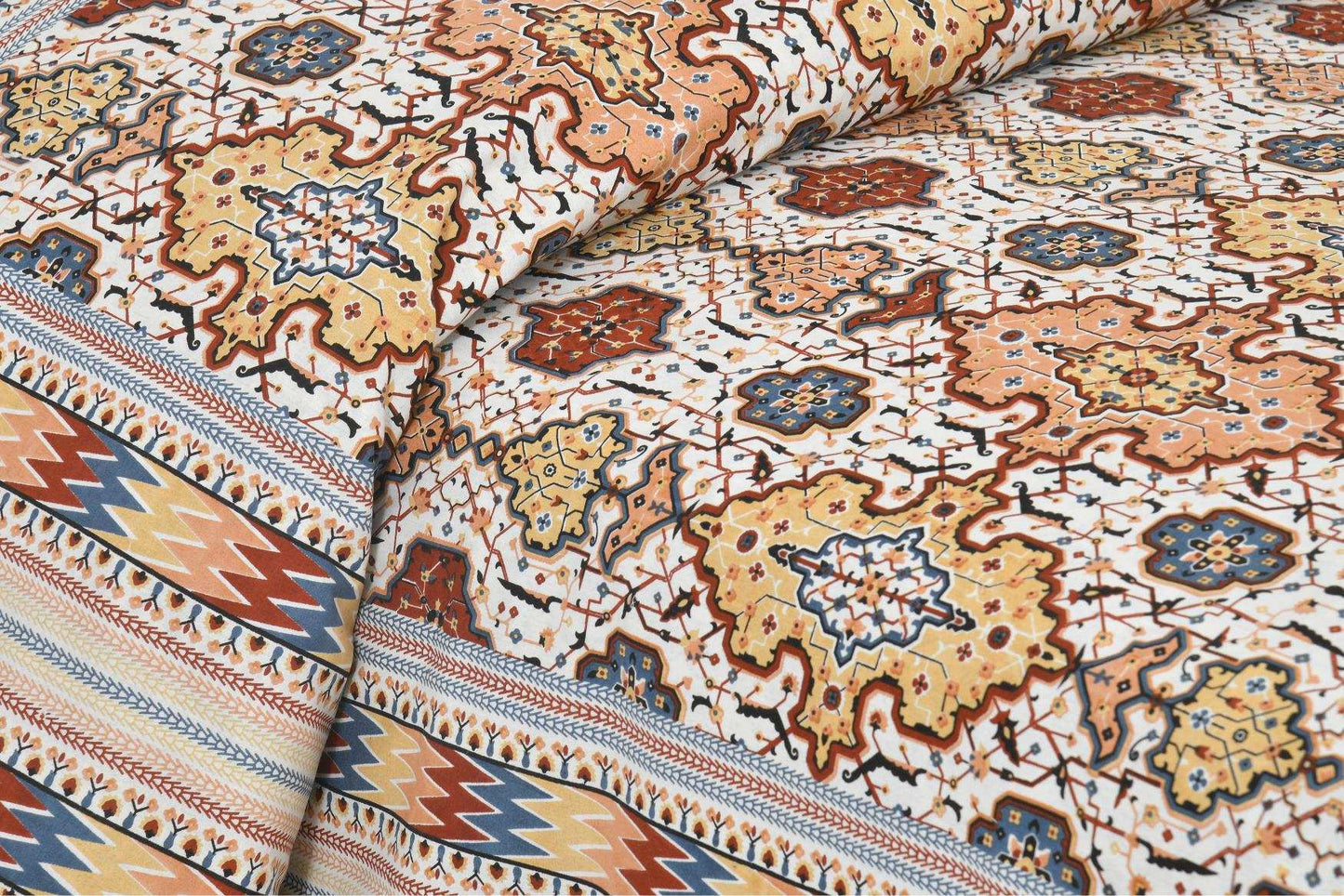 Jaipur Print King Size Bedsheet – 100% Cotton | Handcrafted | 108x108 Inches Bedsheet NAKSHATRA02-RED-C-_3