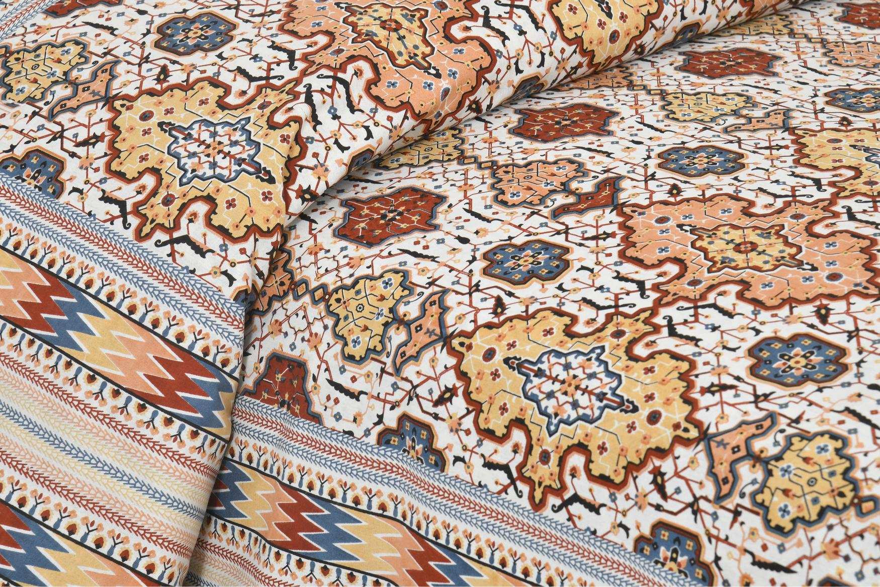 Jaipur Print King Size Bedsheet – 100% Cotton | Handcrafted | 108x108 Inches Bedsheet NAKSHATRA02-RED-C-_3