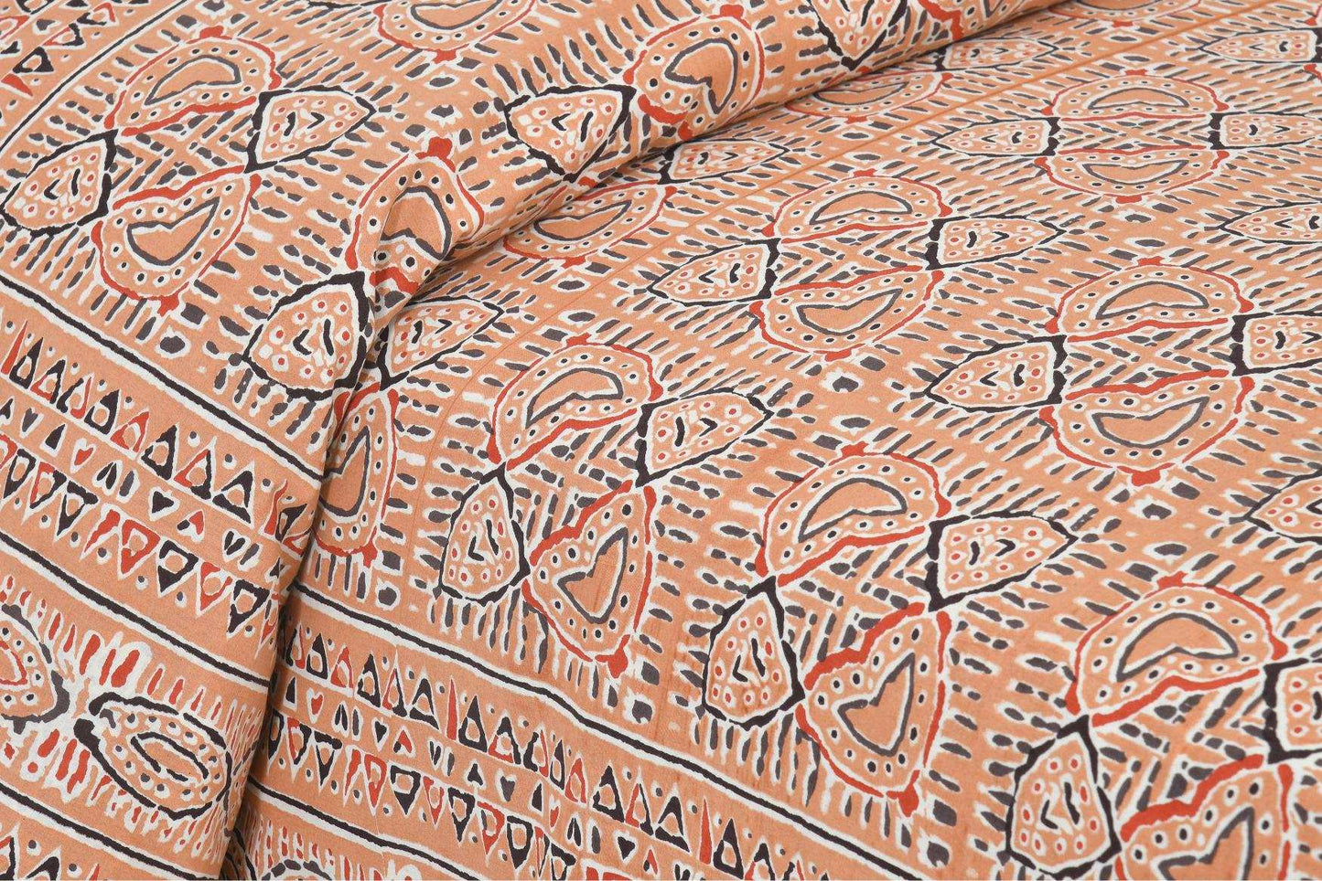 Traditional Jaipur Printed Cotton Bedsheet – King Size Bedsheet NAKSHATRA04-BROWN-C-_3