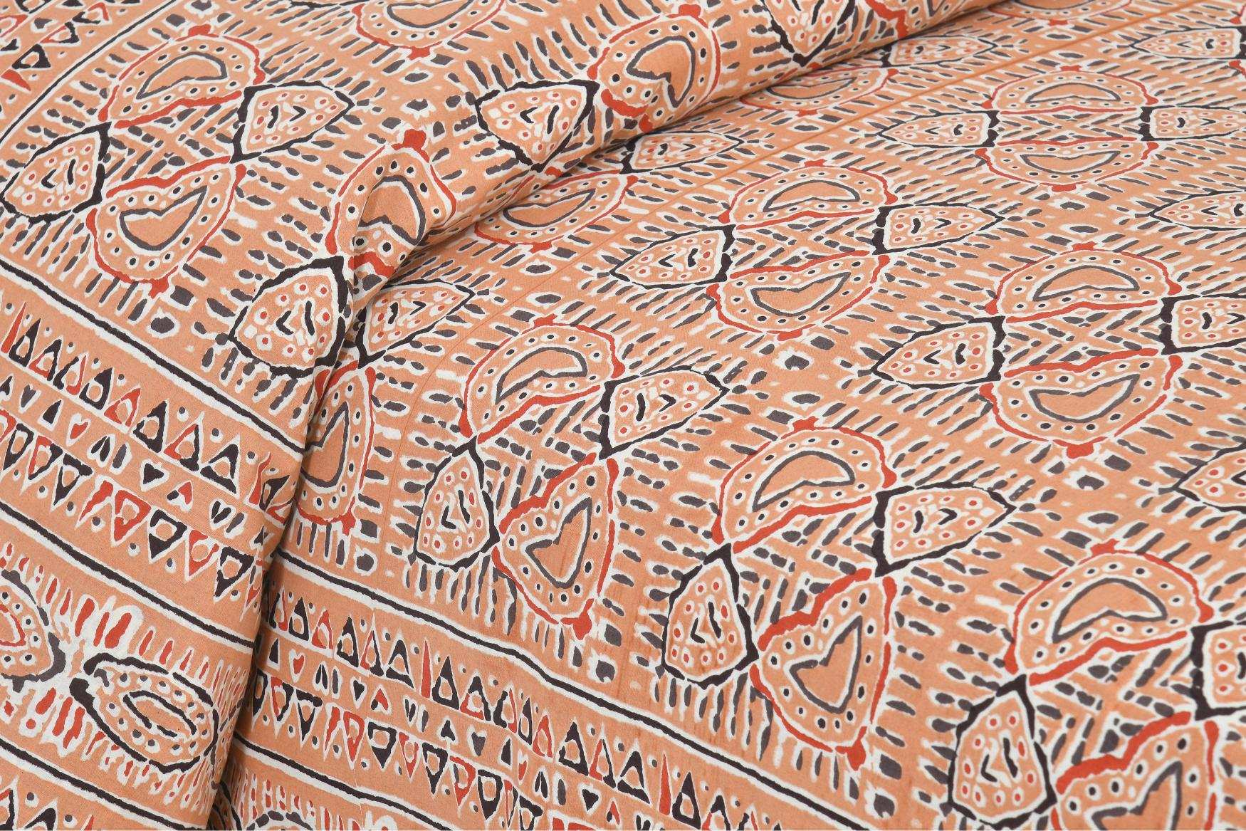 Traditional Jaipur Printed Cotton Bedsheet – King Size Bedsheet NAKSHATRA04-BROWN-C-_3