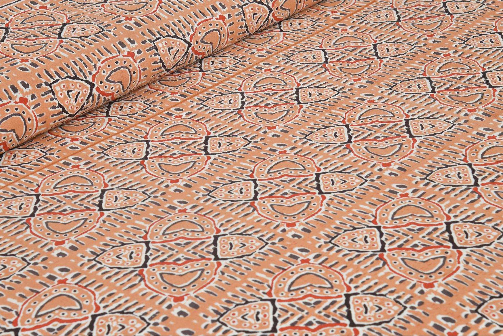 Traditional Jaipur Printed Cotton Bedsheet – King Size Bedsheet NAKSHATRA04-BROWN-D-_4