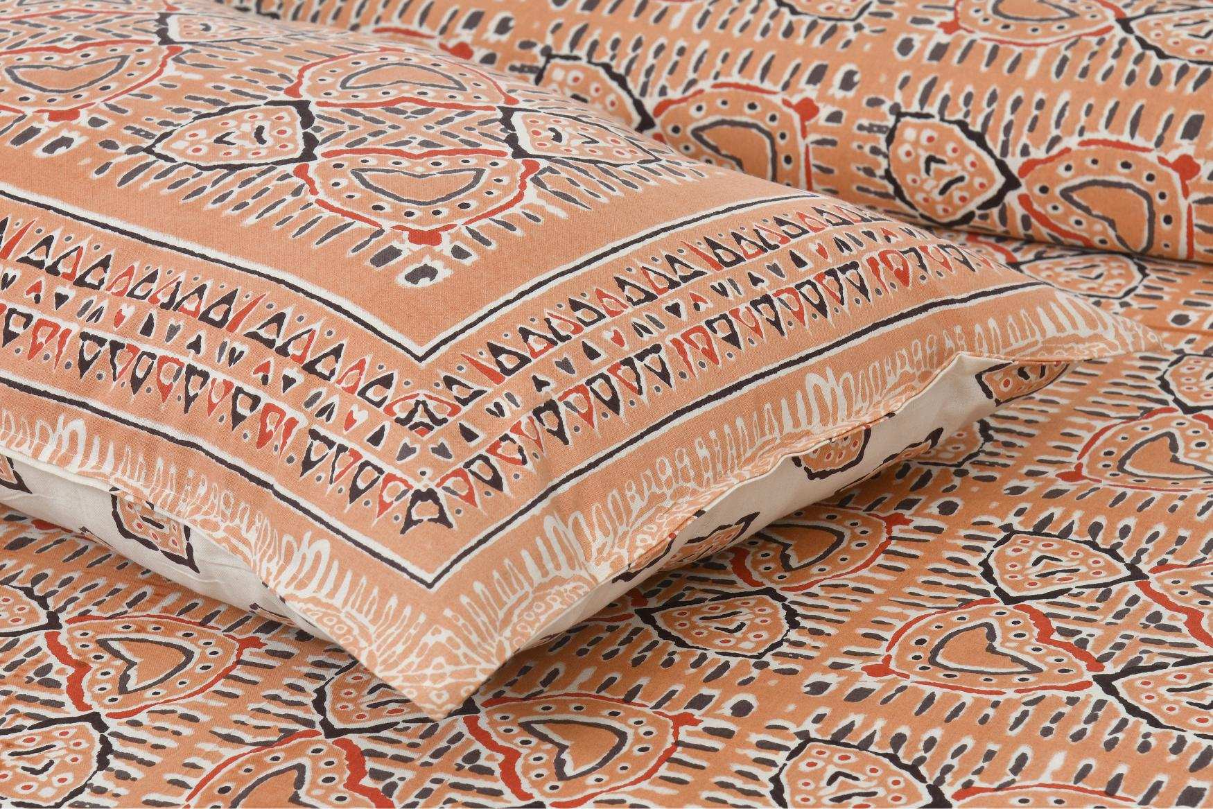 Traditional Jaipur Printed Cotton Bedsheet – King Size Bedsheet NAKSHATRA04-BROWN-E-_5