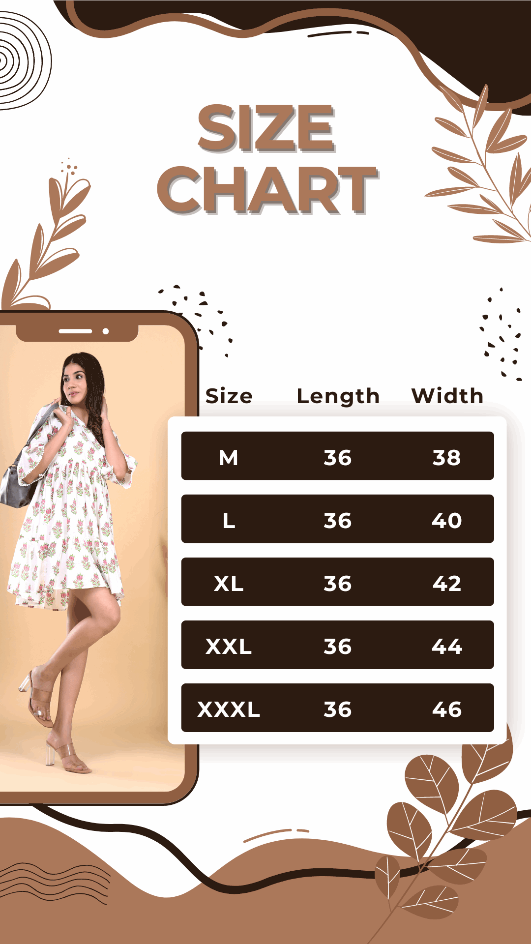 Jaipuri Floral Charm: HandBlock Cotton Short Kurti in White with Pocket