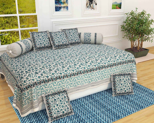Srishti Textile Bagru Floral Diwan Set – Elegant Design Diwan Set bagru-floral-diwan-set-sofa-cover-cushions-design