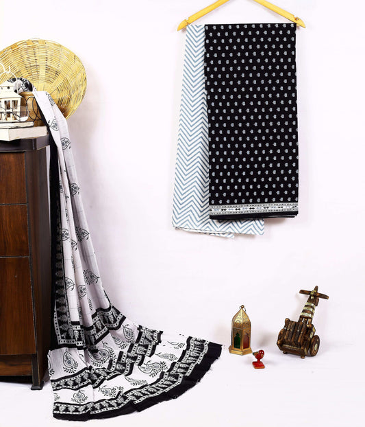 Srishti Textile Black Floral Cotton Dress Material Unstiched cotton Suit Dress Material black-floral-cotton-dress-material-three-patterns-collection-_1