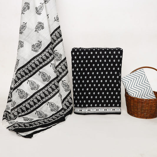 Black Sanganeri Block Print Suit by Srishti Textile Sanganeri Handblock Printed Suits black-sanganeri-block-print-suit-white-black-embroidered