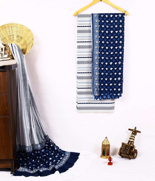 Srishti Textile Blue Booti Cotton Suit Fabric Dress Material Unstiched cotton Suit Dress Material blue-booti-cotton-suit-fabric-navy-patterned-striped-_1