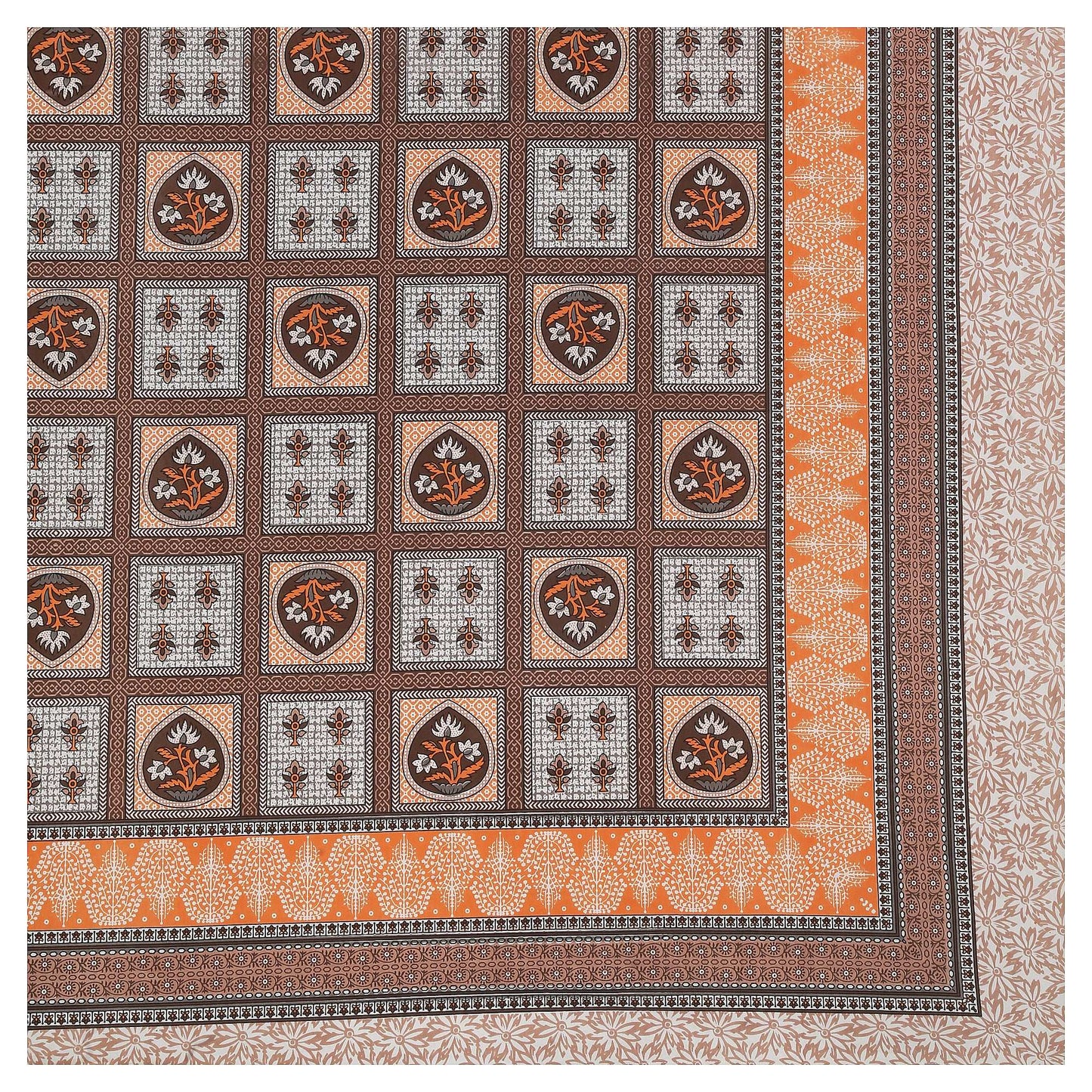 Srishti Textile Classic Floral Bedsheet Design - King Size KING SIZE BEDSHEET classic-floral-bedsheet-design-patterned-bedspread-_2