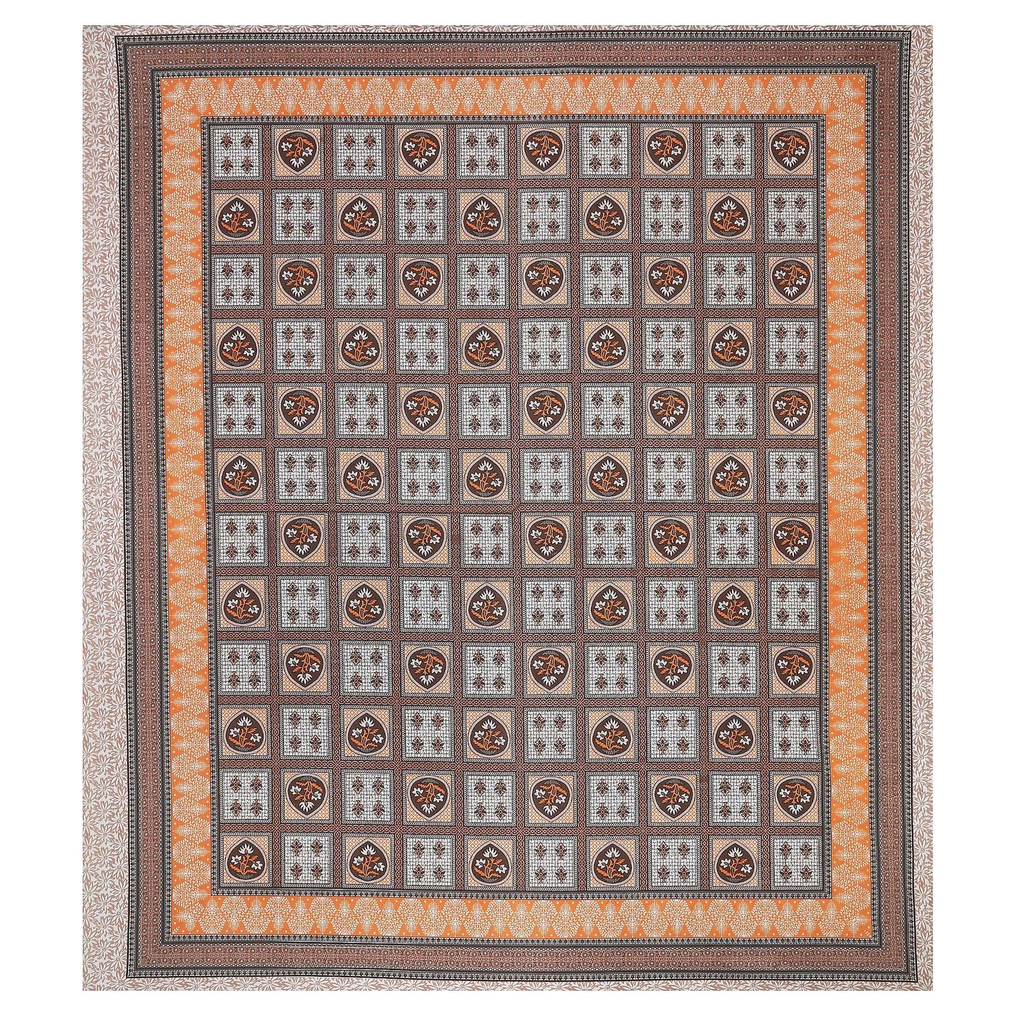 Srishti Textile Classic Floral Bedsheet Design - King Size KING SIZE BEDSHEET classic-floral-bedsheet-design-rectangle-bedspread-_3