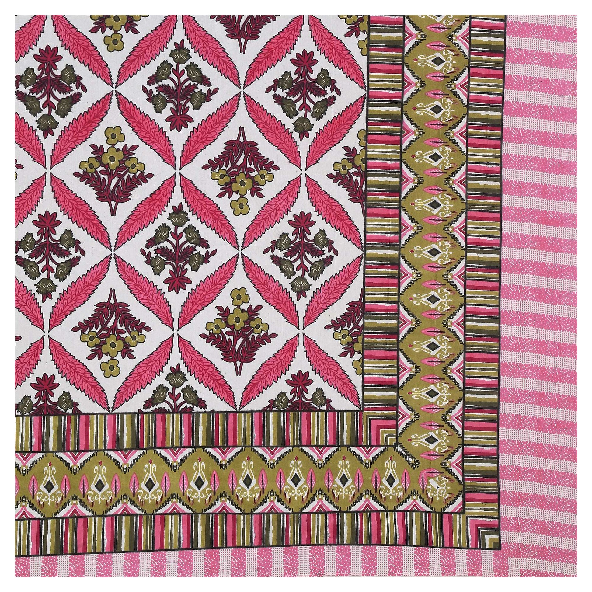 Srishti Textile Floral Boota Bedsheet Online - King Size KING SIZE BEDSHEET floral-boota-bedsheet-online-close-up-corner-_2