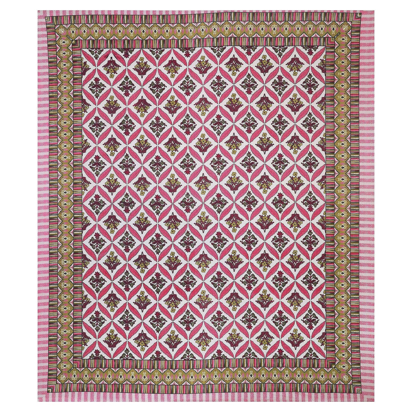 Srishti Textile Floral Boota Bedsheet Online - King Size KING SIZE BEDSHEET floral-boota-bedsheet-online-patterned-bedspread-_3