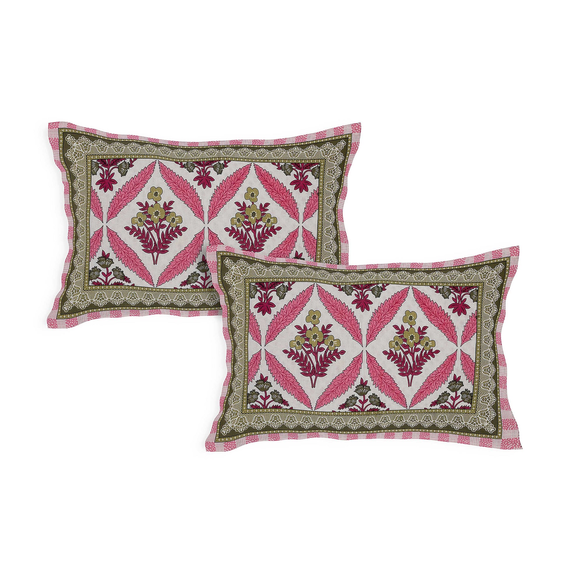 Srishti Textile Floral Boota Bedsheet Online - King Size KING SIZE BEDSHEET floral-boota-bedsheet-online-pillow-covers-_4