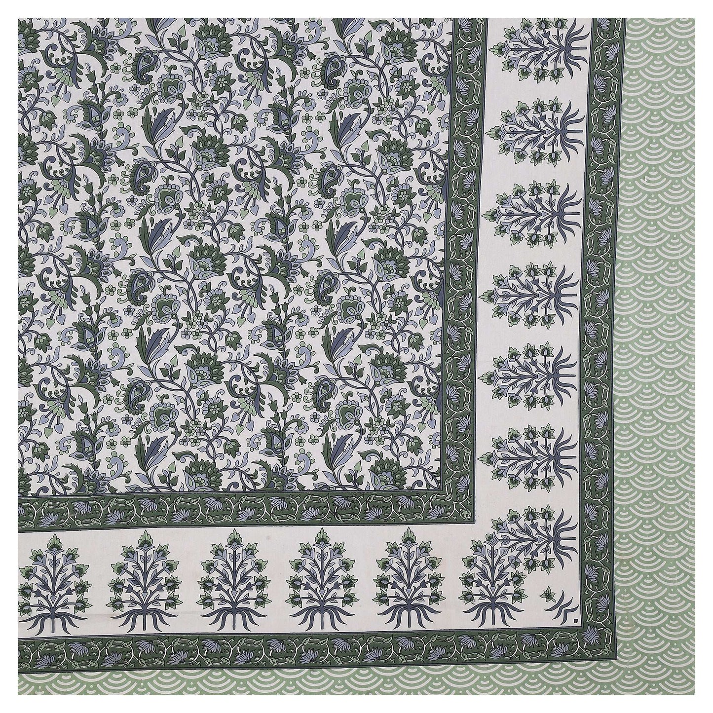 Srishti Textile Floral King Size Bedsheet Cotton KING SIZE BEDSHEET floral-king-size-bedsheet-cotton-detailed-design-corner-_2