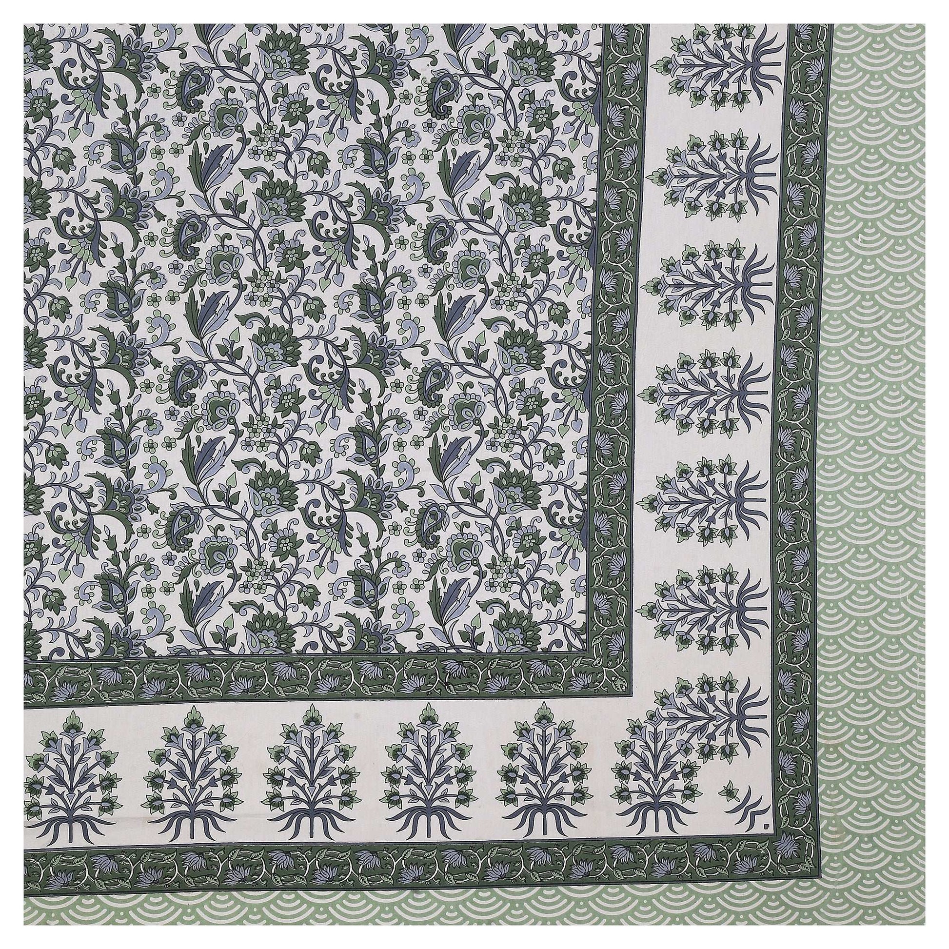 Srishti Textile Floral King Size Bedsheet Cotton KING SIZE BEDSHEET floral-king-size-bedsheet-cotton-detailed-design-corner-_2