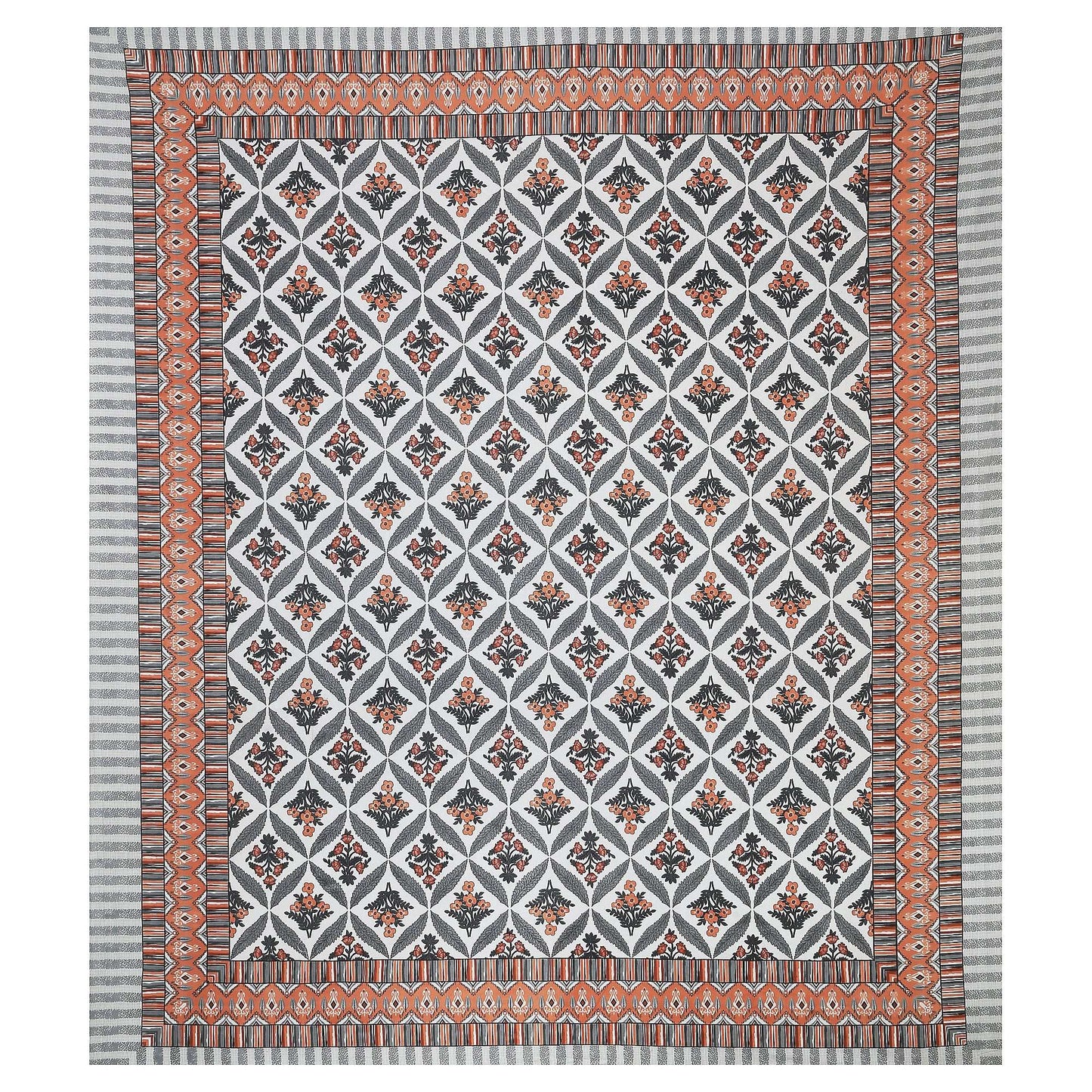 Srishti Textile Handcrafted Floral Bedspread - King Size KING SIZE BEDSHEET handcrafted-floral-bedspread-large-patterned-throw-_3