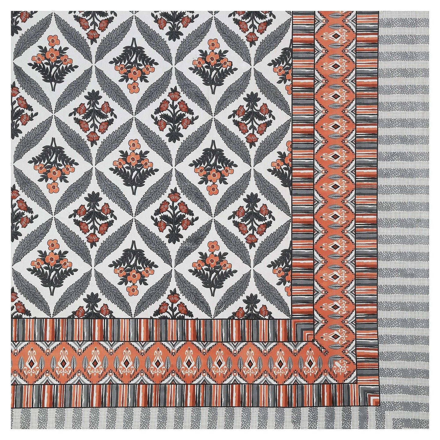 Srishti Textile Handcrafted Floral Bedspread - King Size KING SIZE BEDSHEET handcrafted-floral-bedspread-pattern-detail-closeup-_2