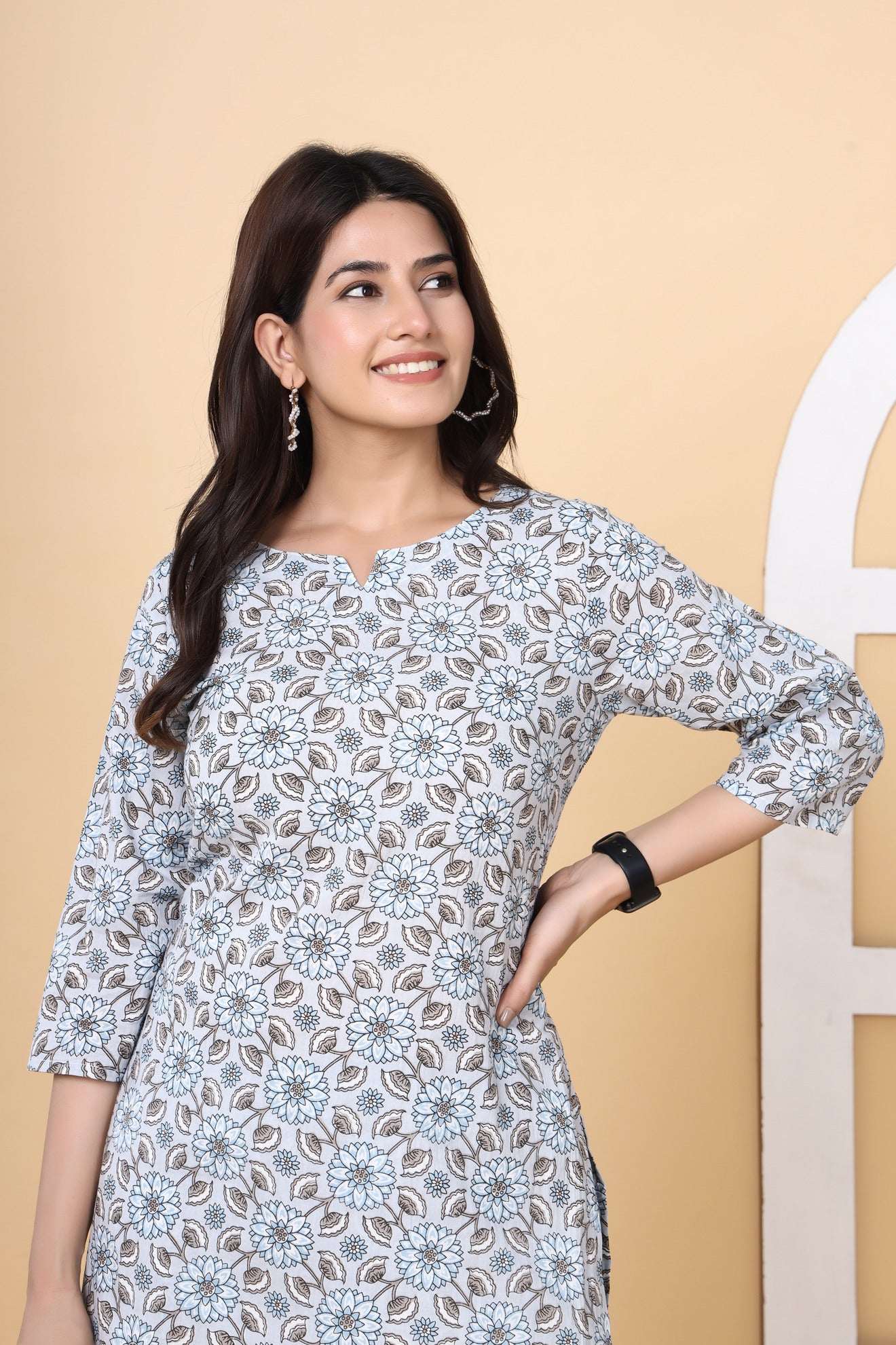 Srishti Textile High-Quality Printed Cotton Wear Set Cord Set high-quality-printed-cotton-wear-women-s-blue-top-detail-_2