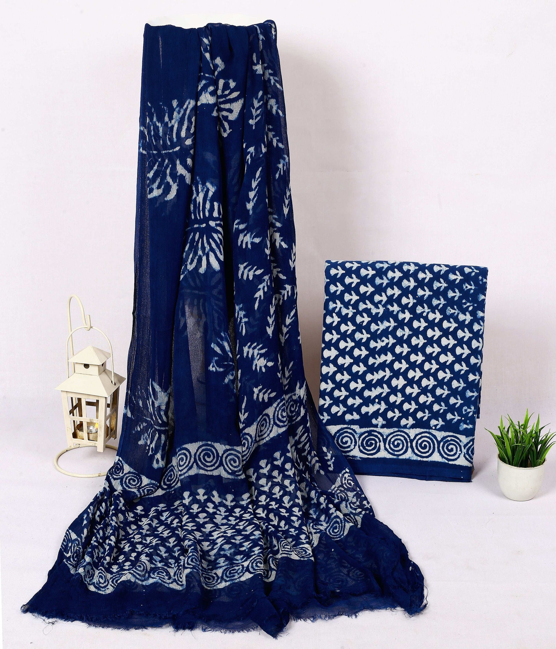 Srishti Textile Floral Booti Suit Fabric with Chiffon Dupatta Unstiched cotton Suit Dress Material home-decor-floral-booti-suit-fabric-with-chiffon-dupatta-pair-of-pillow-covers-_1