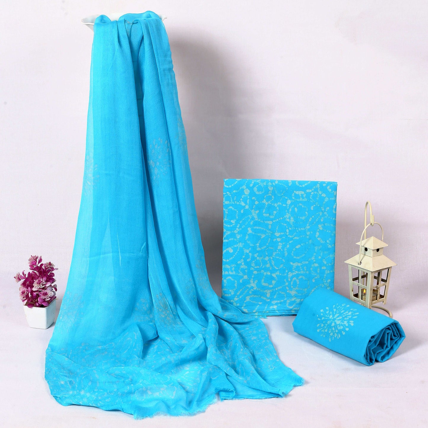 Srishti Textile Jaipuri Batik Cotton Dress Material Unstiched cotton Suit Dress Material jaipuri-batik-cotton-dress-material-blue-printed-fabric-_1