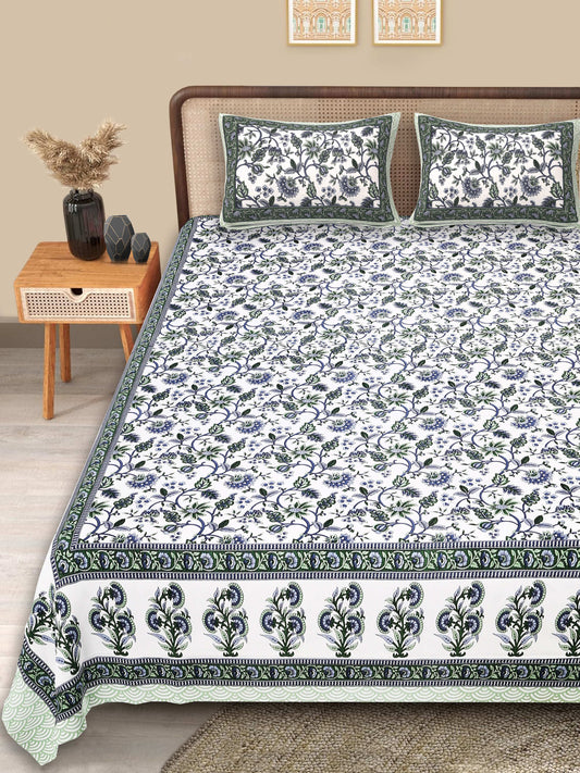 Srishti Textile Jaipuri Boota Design King Size Bedsheet KING SIZE BEDSHEET jaipuri-bootas-design-bedsheet-bed-display-_1