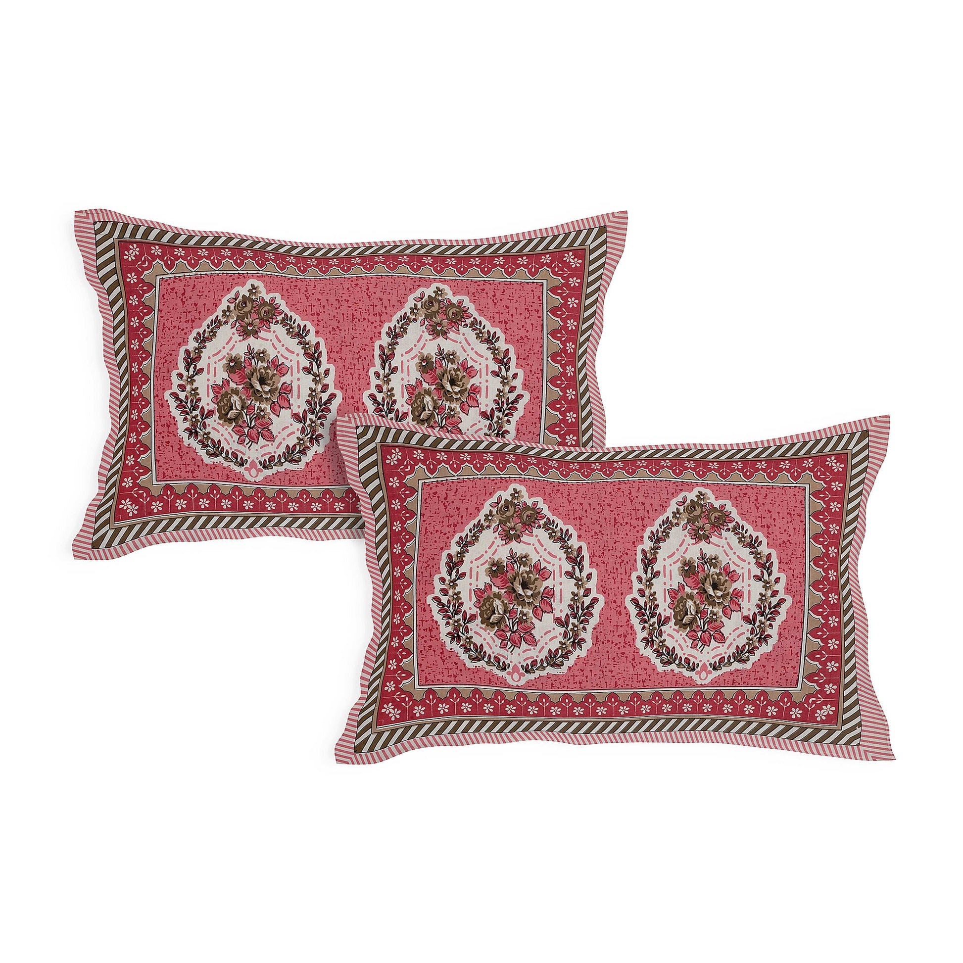 Srishti Textile Jaipuri Floral Print Bedsheet - King Size KING SIZE BEDSHEET jaipuri-floral-print-bedsheet-pillow-covers-set-_4