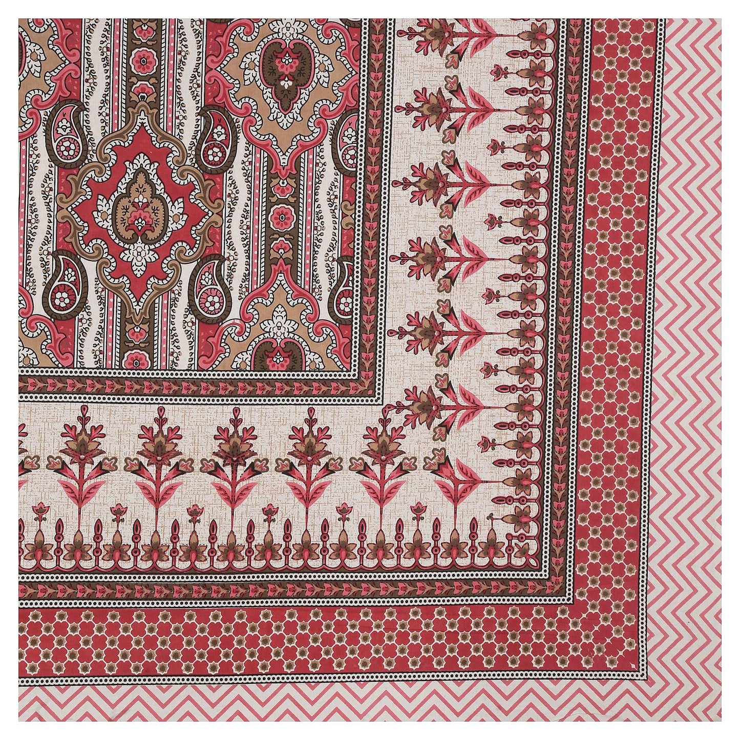 Srishti Textile King Size Bedsheet with Floral Print KING SIZE BEDSHEET king-size-bedsheet-with-floral-print-corner-design-_2