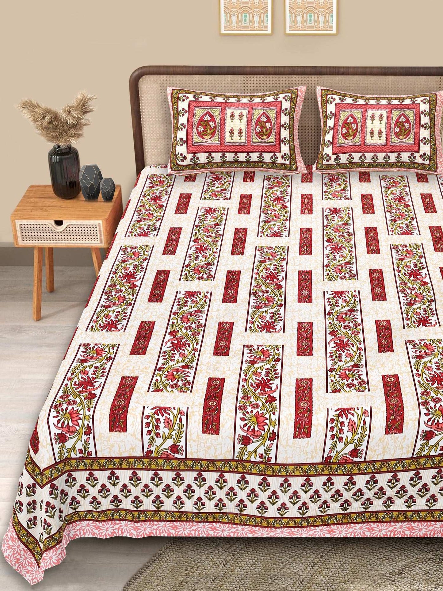 Srishti Textile King Size Cotton Bedsheet Online KING SIZE BEDSHEET king-size-cotton-bedsheet-online-complete-bedset-_1