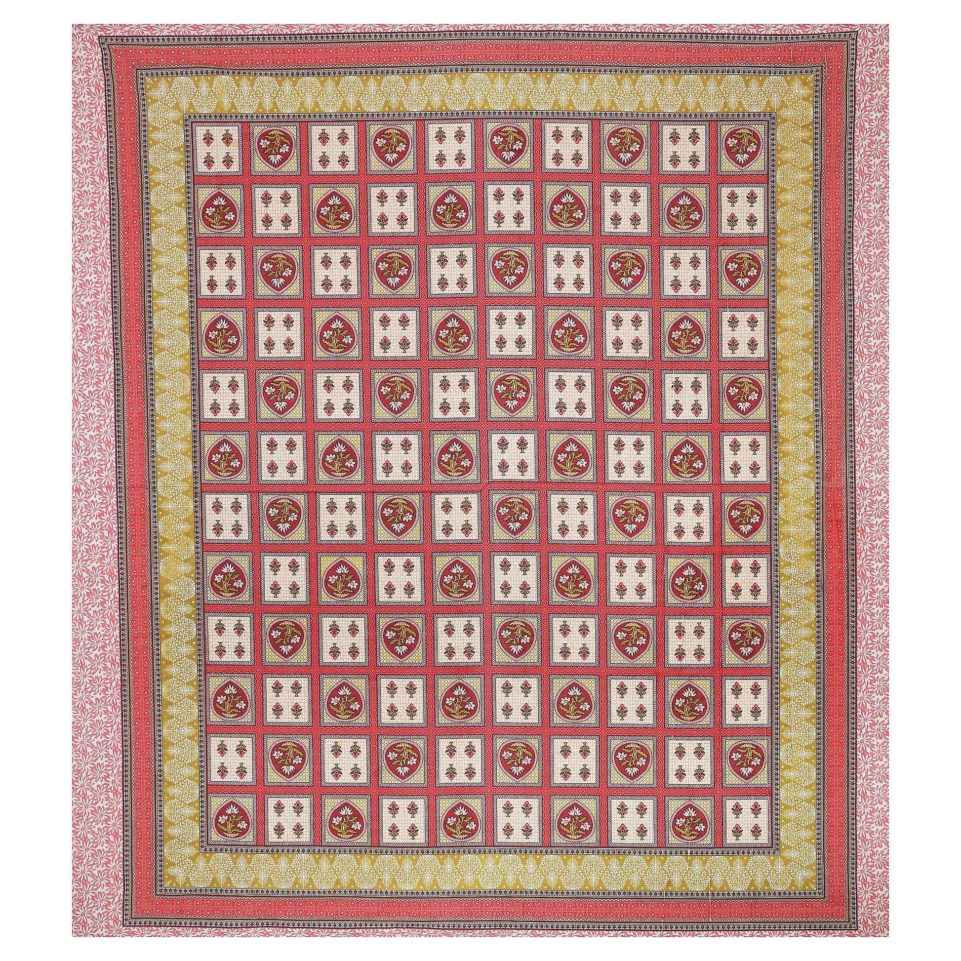 Srishti Textile King Size Cotton Bedspread - Colorful Design KING SIZE BEDSHEET king-size-cotton-bedspread-patterned-design-_3